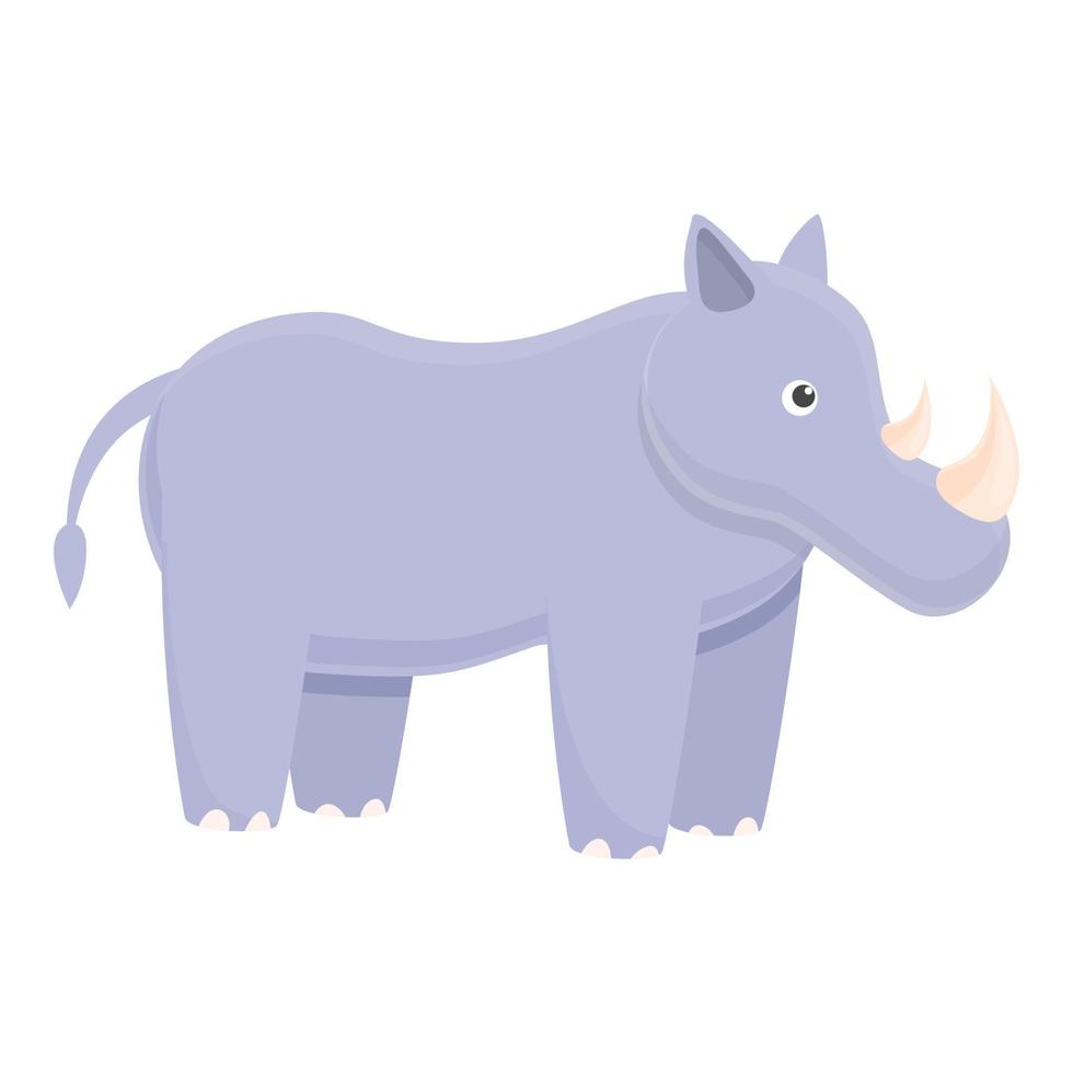 dierentuin neushoorn icoon, tekenfilm stijl vector