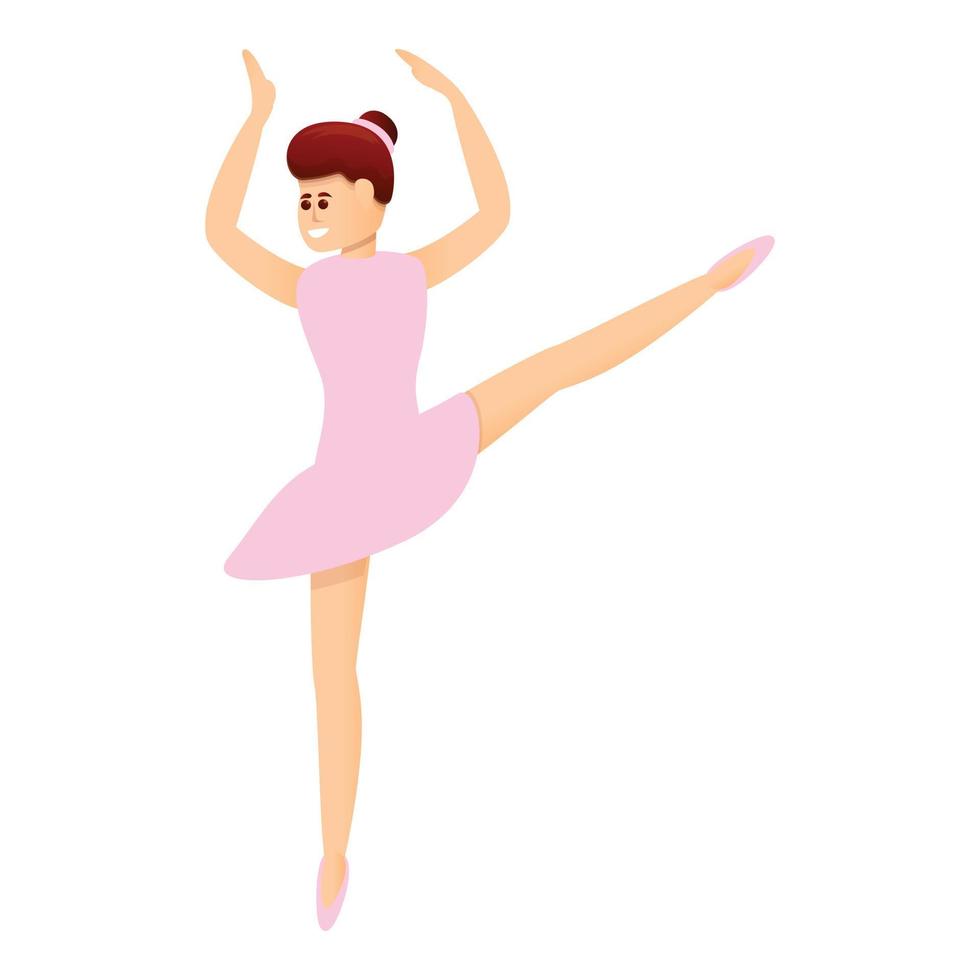 schattig ballerina icoon, tekenfilm stijl vector