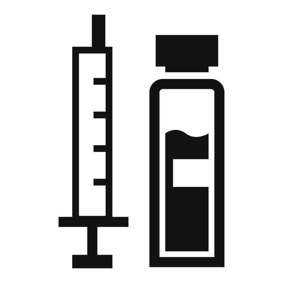 insuline injectiespuit icoon, gemakkelijk stijl vector