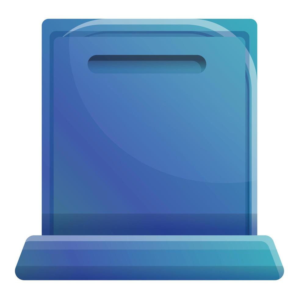 blauw metaal postbus icoon, tekenfilm stijl vector