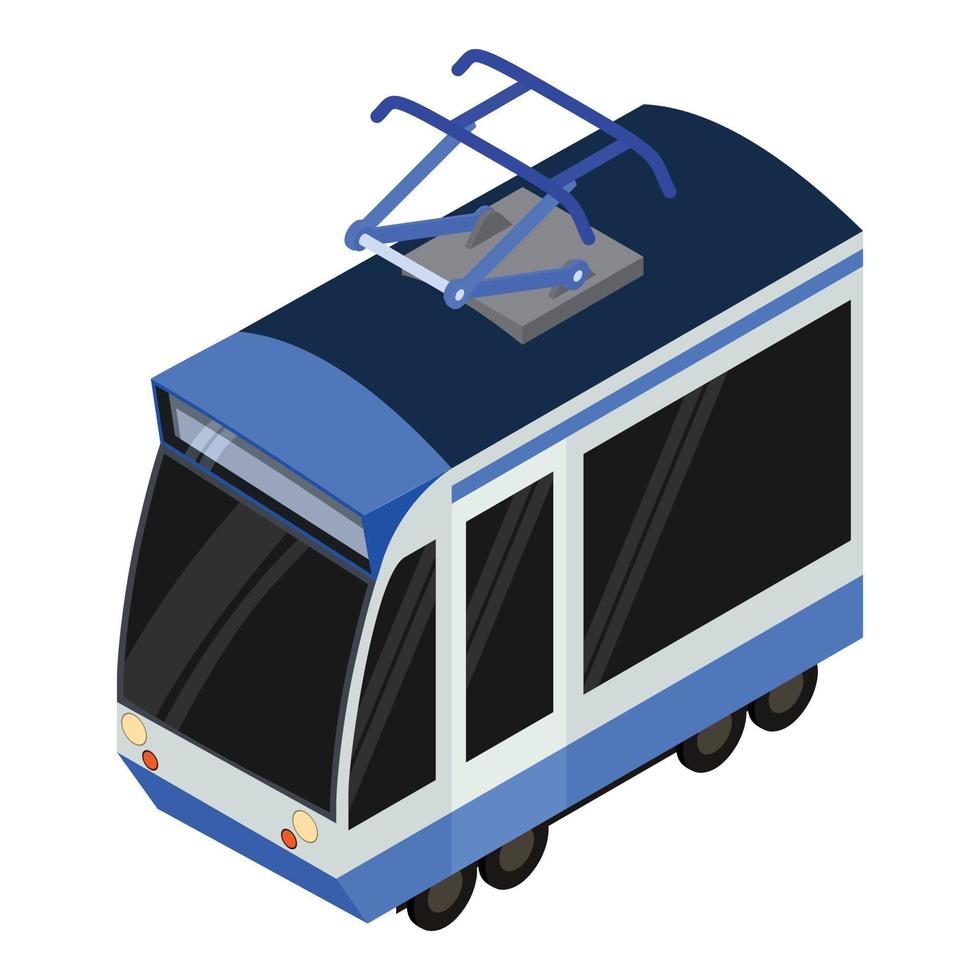 modern tram auto icoon, isometrische stijl vector