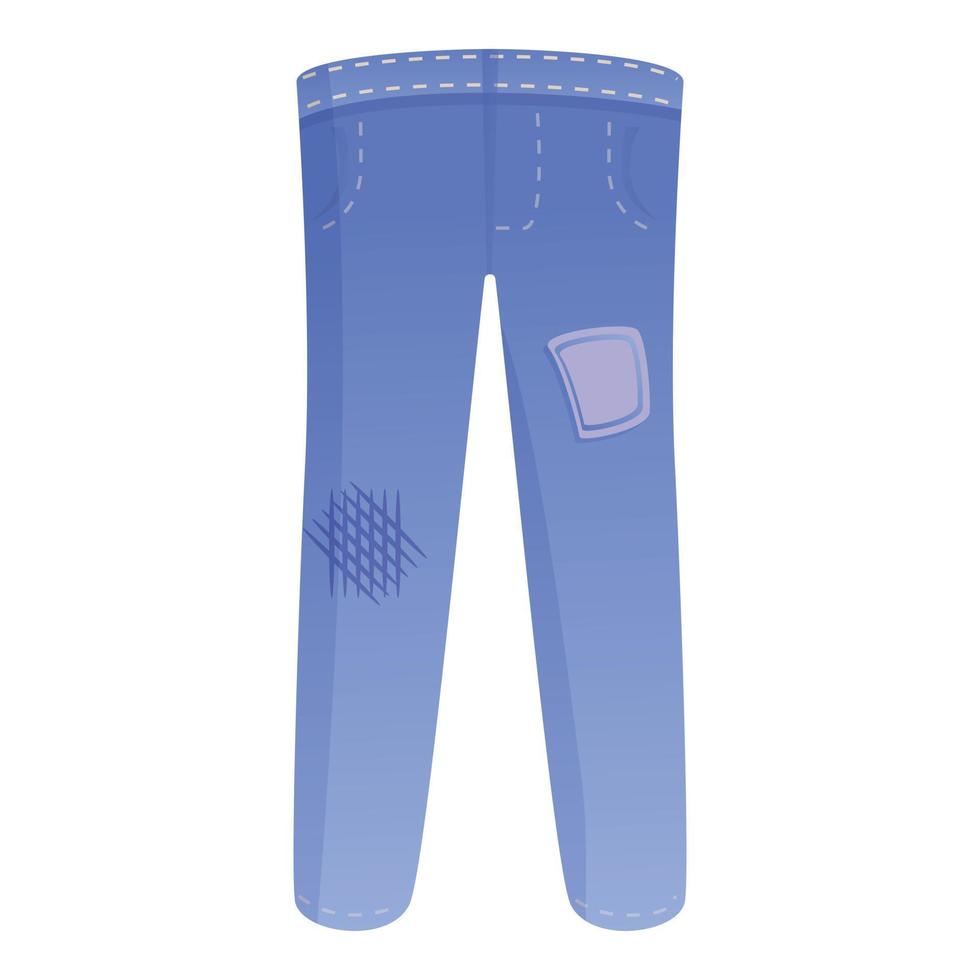 oud jeans broek icoon, tekenfilm stijl vector