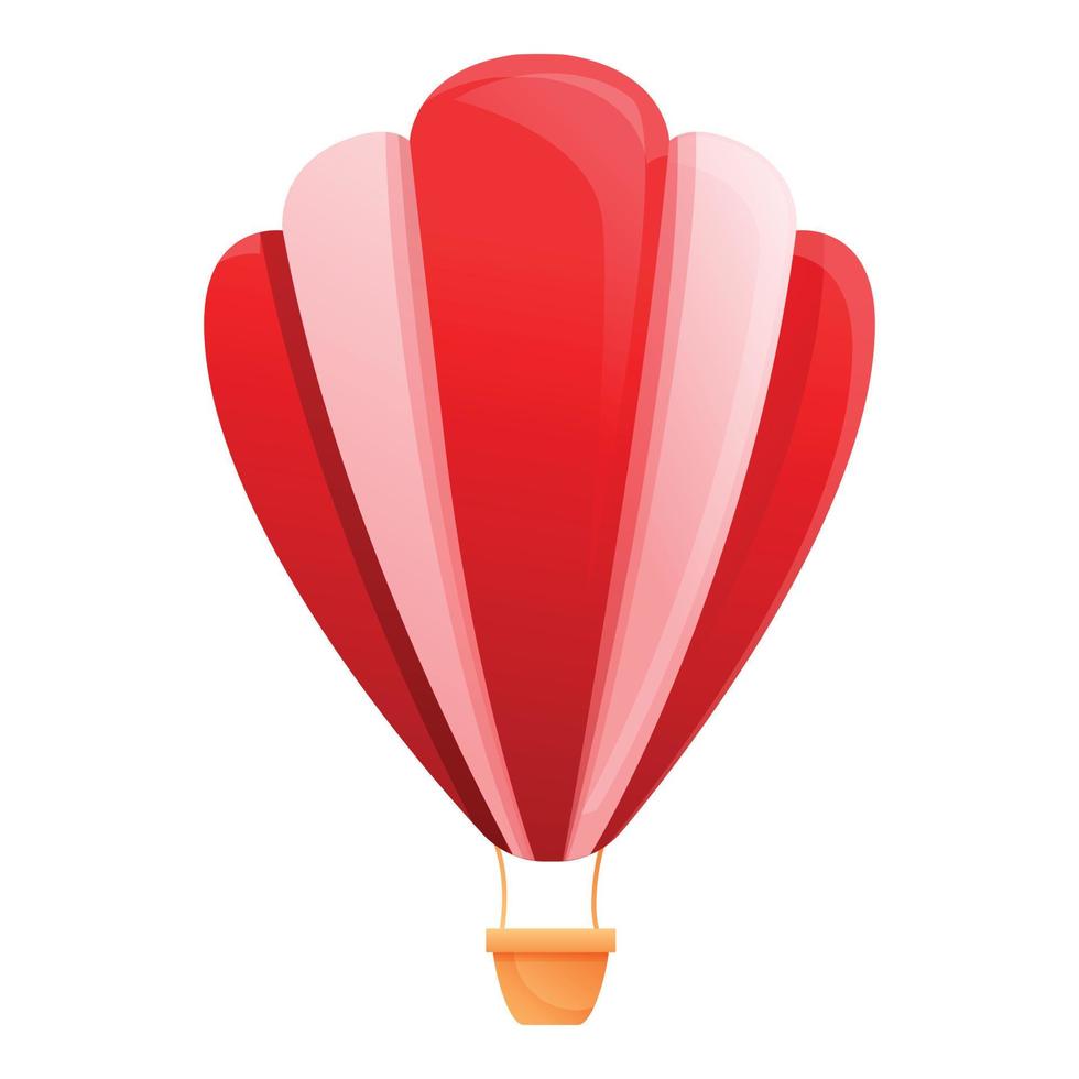 rood wit lucht ballon icoon, tekenfilm stijl vector