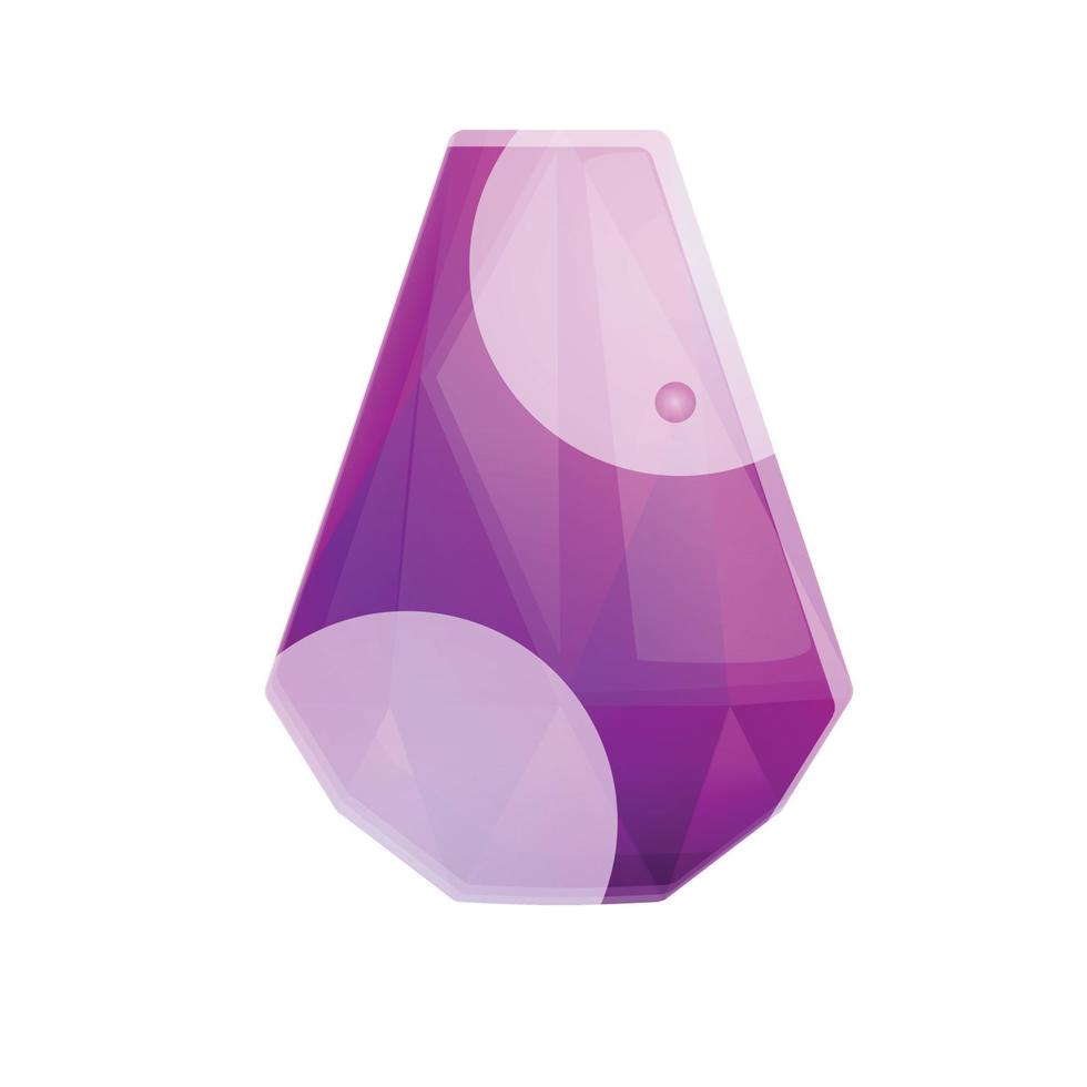 Purper juweel icoon, tekenfilm stijl vector