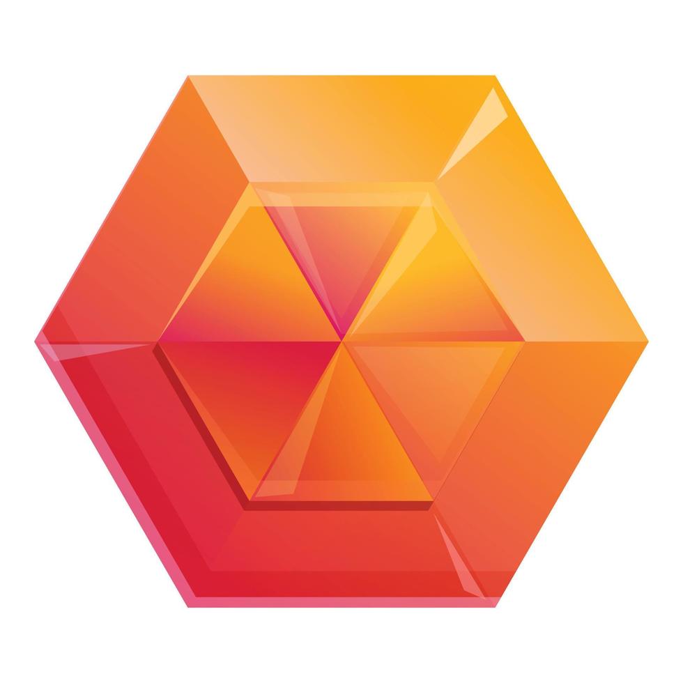 diamant oranje icoon, tekenfilm stijl vector