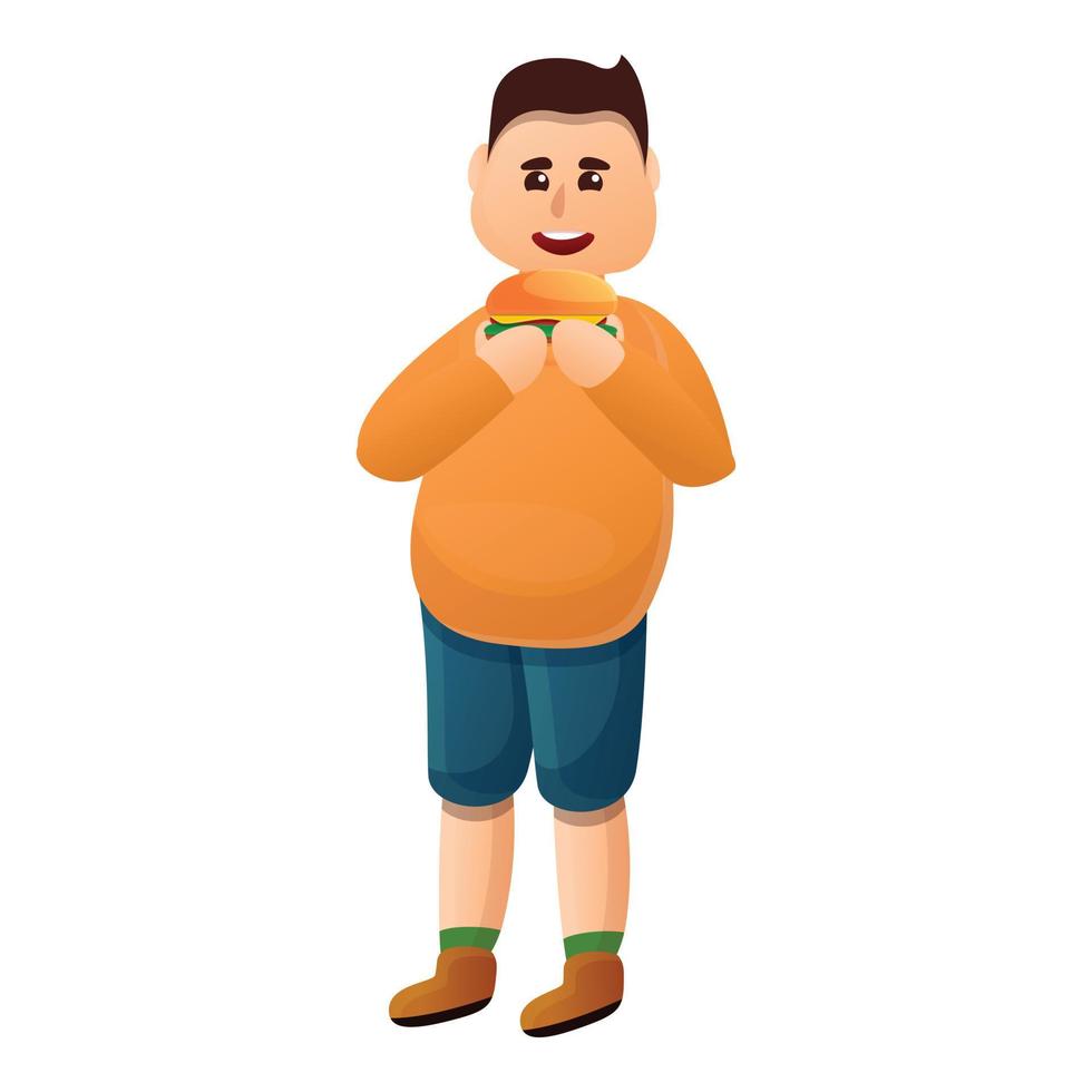 hamburger verslaving icoon, tekenfilm stijl vector