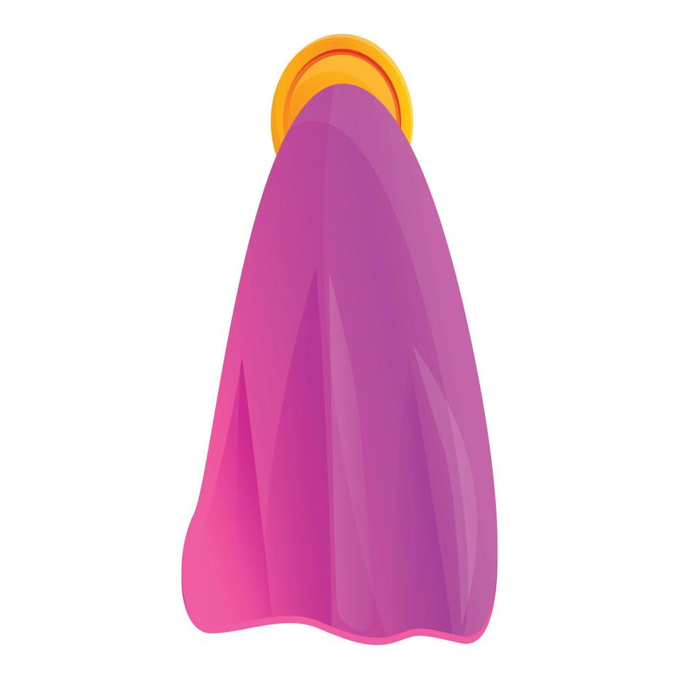 roze handdoek Aan hanger icoon, tekenfilm stijl vector