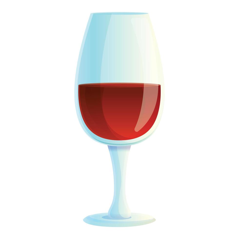 rood wijn glas icoon, tekenfilm stijl vector