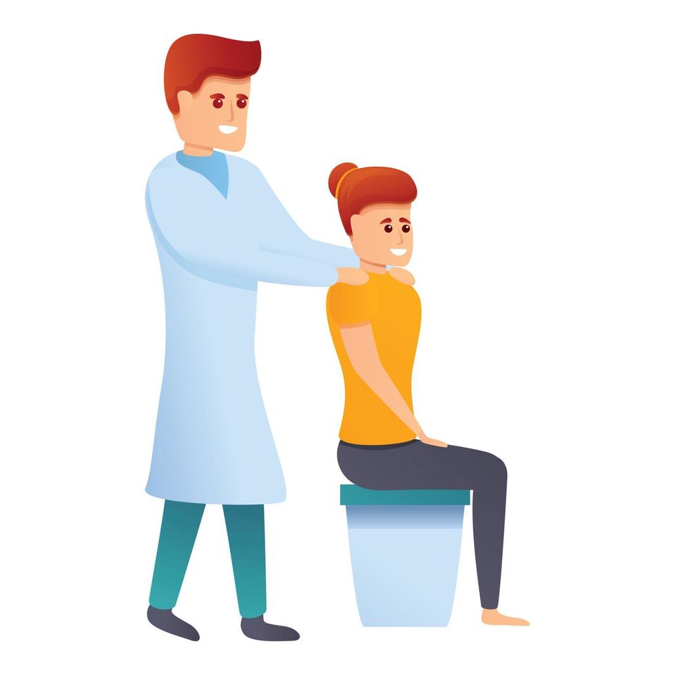 chiropractor massage icoon, tekenfilm stijl vector