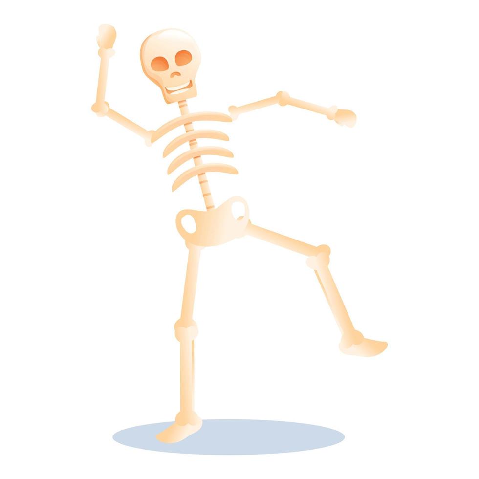 gelukkig skelet icoon, tekenfilm stijl vector