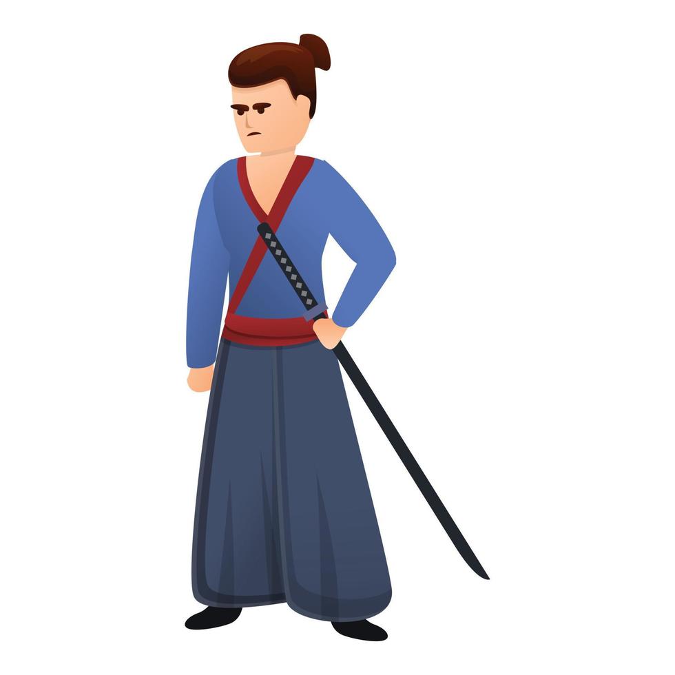 modern samurai icoon, tekenfilm stijl vector