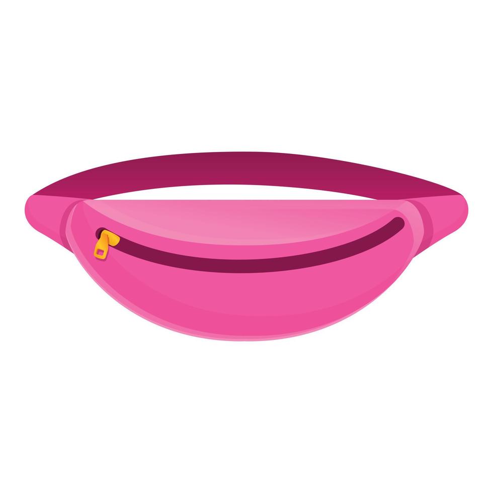 roze taille zak icoon, tekenfilm stijl vector