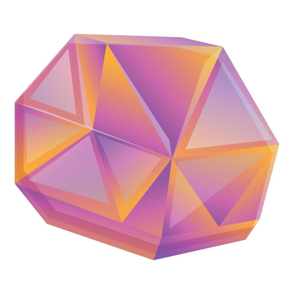 kristal edelsteen icoon, tekenfilm stijl vector