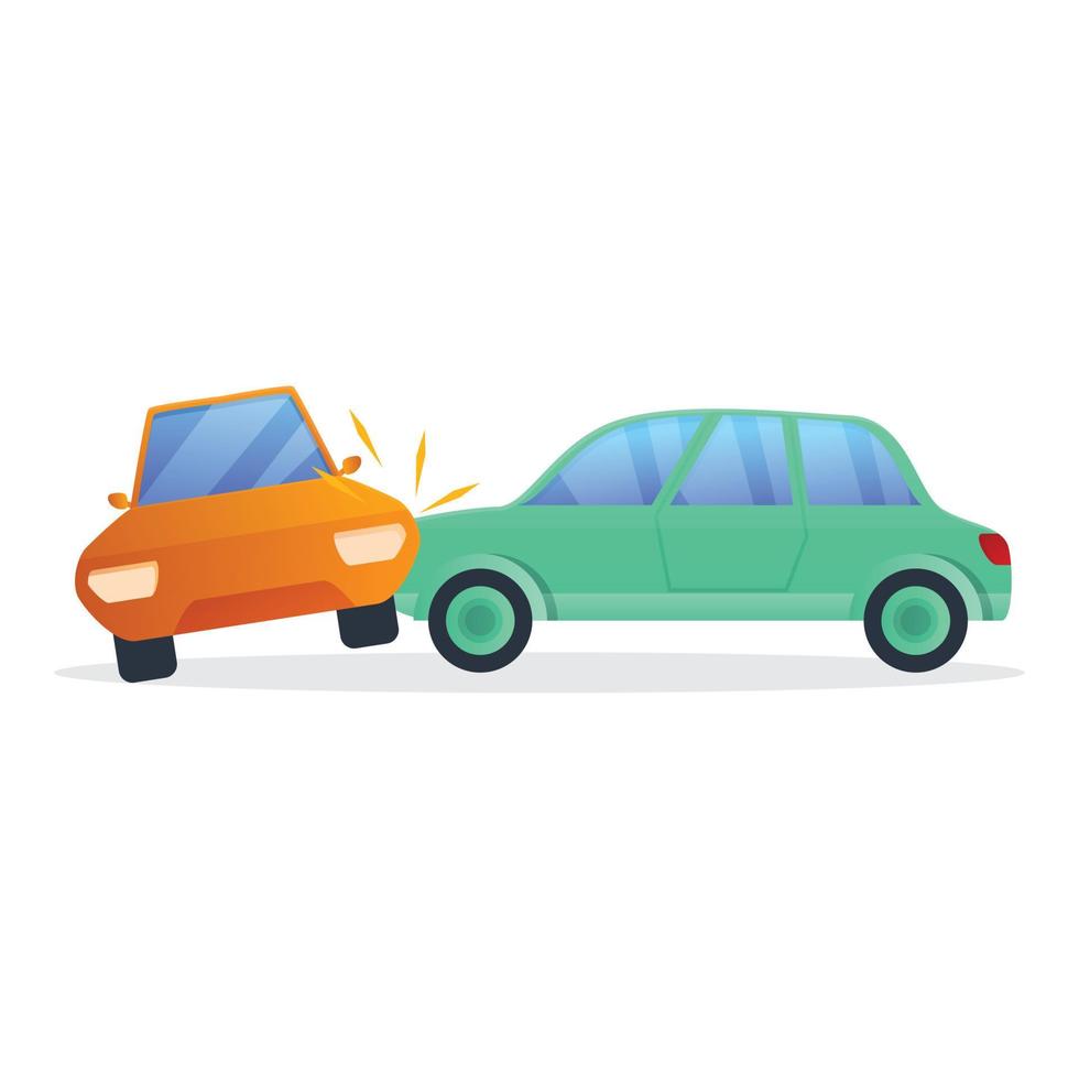 dubbele auto ongeluk icoon, tekenfilm stijl vector