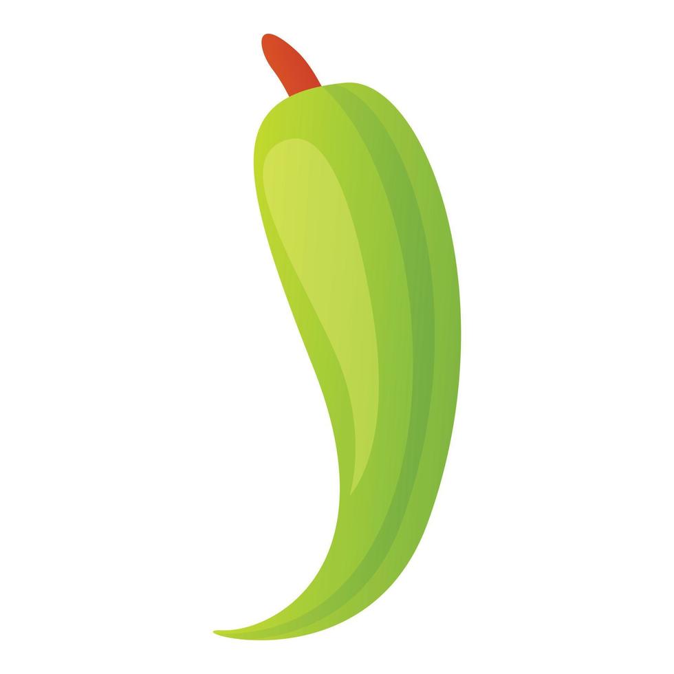 groen chili peper icoon, tekenfilm stijl vector