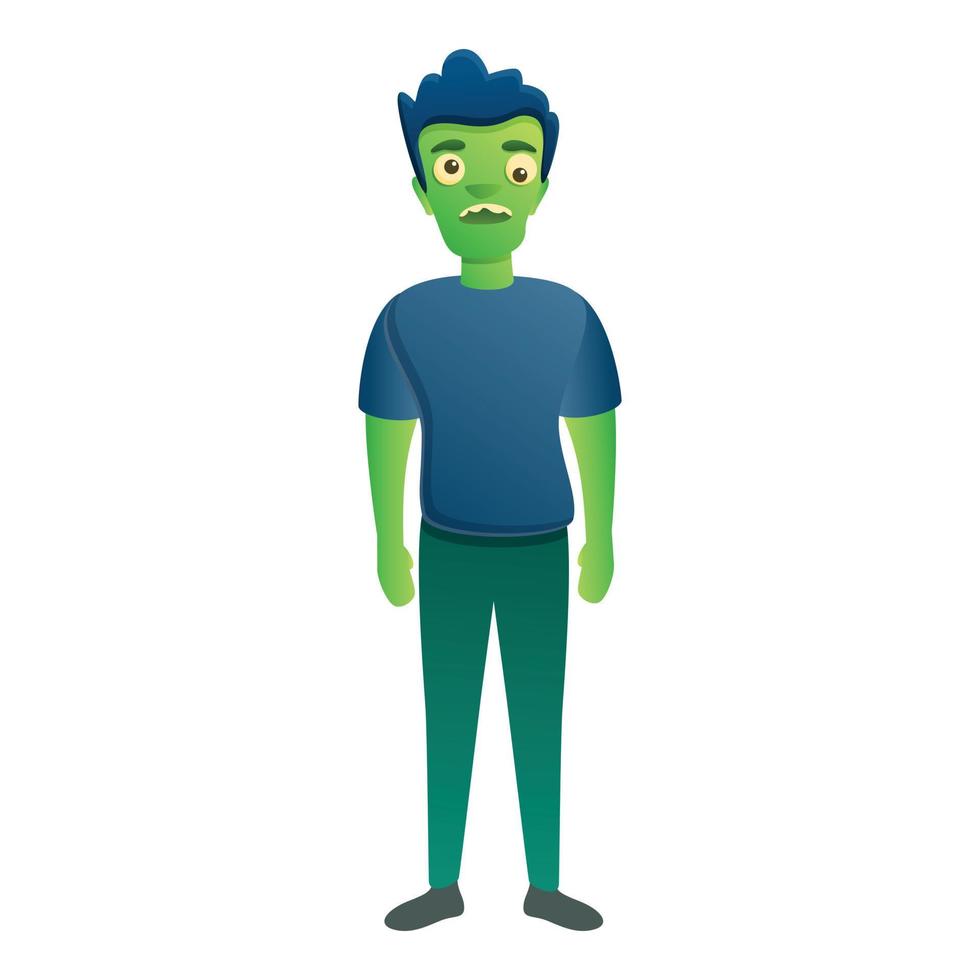 zombie jongen icoon, tekenfilm stijl vector