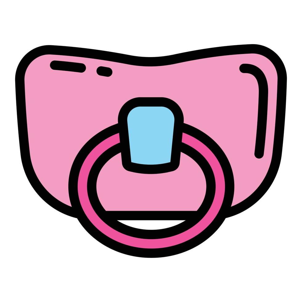 meisje roze fopspeen icoon, schets stijl vector