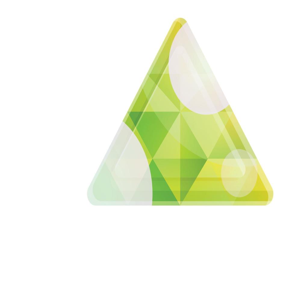 driehoekig edelsteen icoon, tekenfilm stijl vector