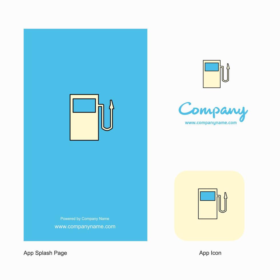 brandstof station bedrijf logo app icoon en plons bladzijde ontwerp creatief bedrijf app ontwerp elementen vector