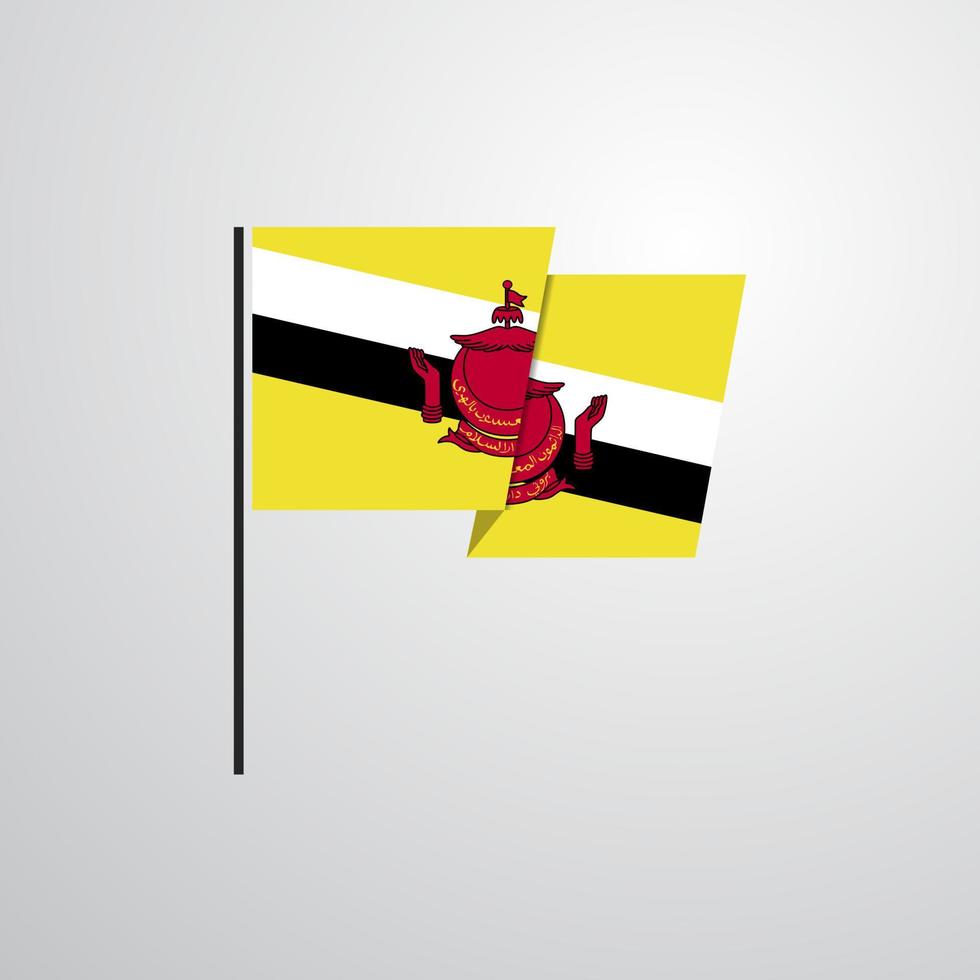 Brunei golvend vlag ontwerp vector