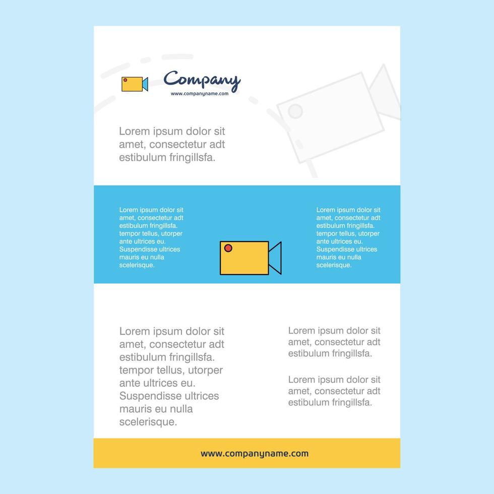 sjabloon lay-out voor camcoder comany profiel jaar- verslag doen van presentaties brochure brochure vector achtergrond