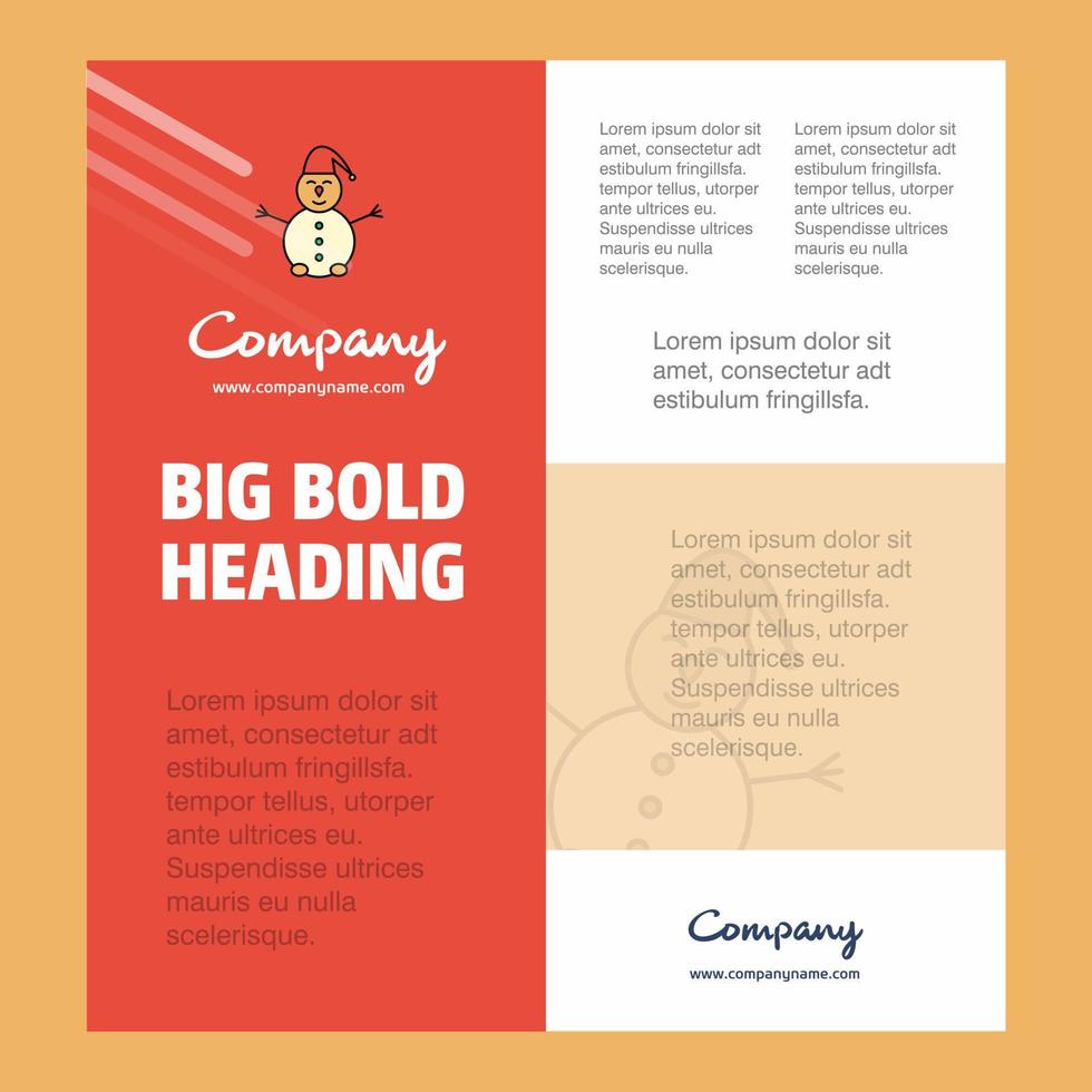 sneeuwman bedrijf bedrijf poster sjabloon met plaats voor tekst en afbeeldingen vector achtergrond
