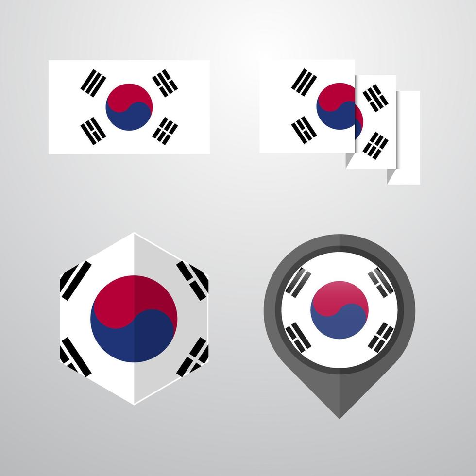 Korea zuiden vlag ontwerp reeks vector