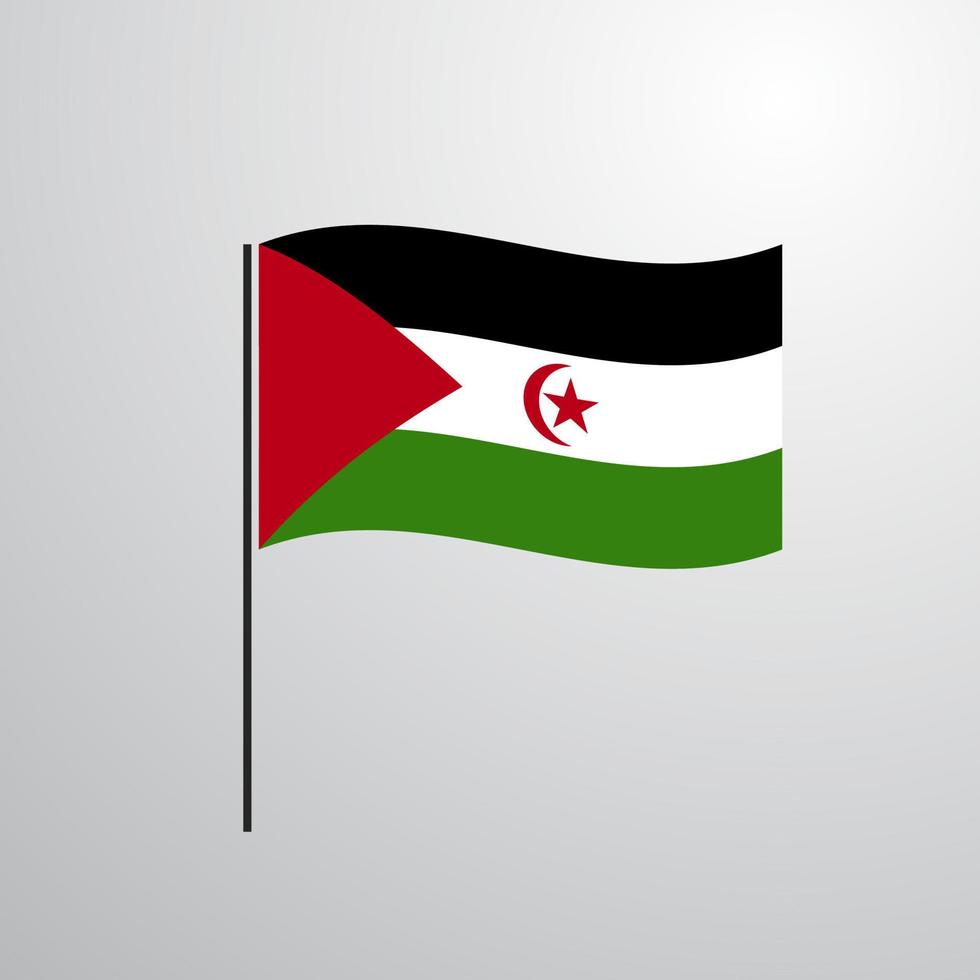 western Sahara golvend vlag vector