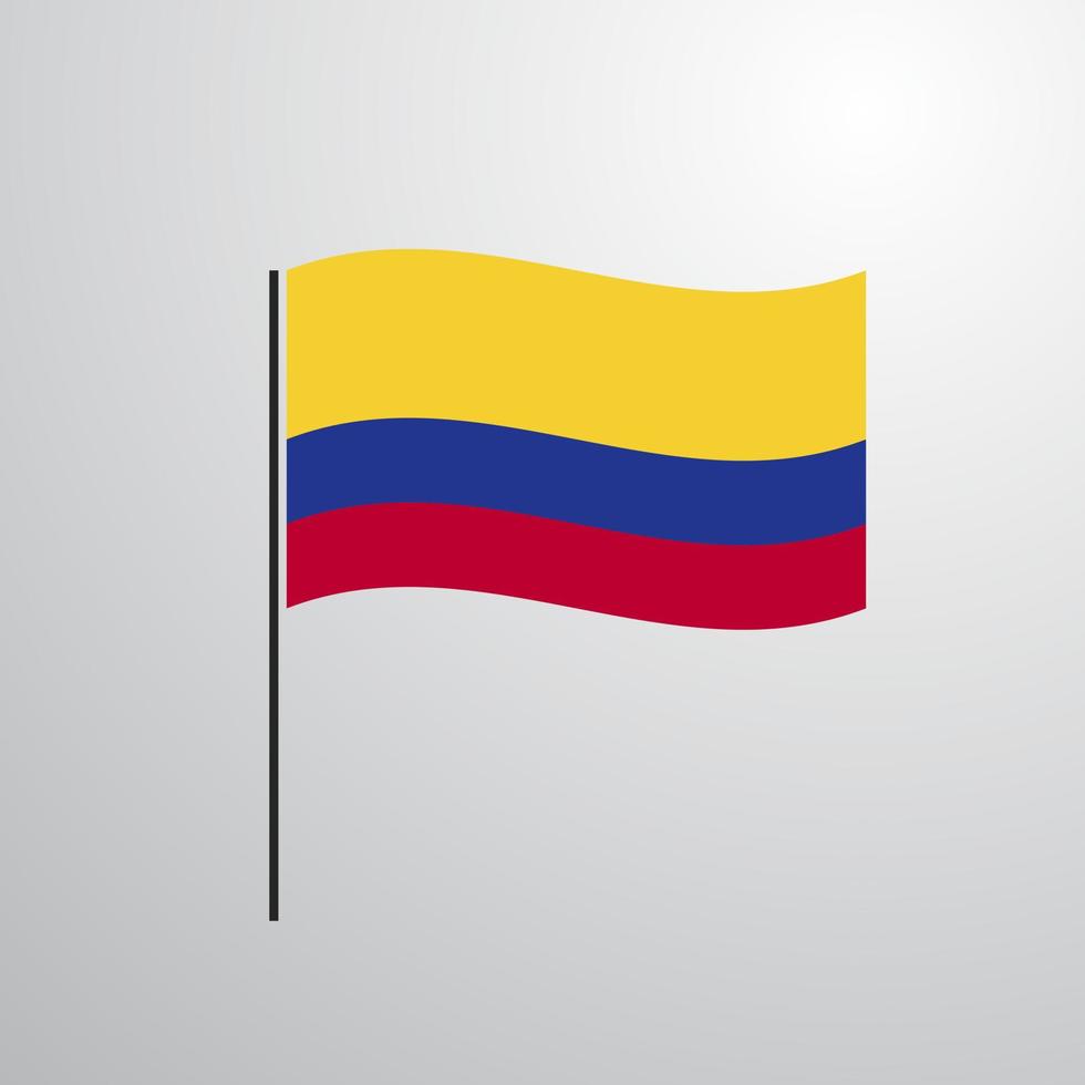 wapperende vlag van colombia vector