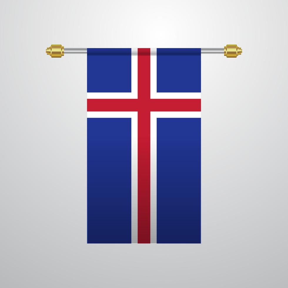 IJsland hangende vlag vector