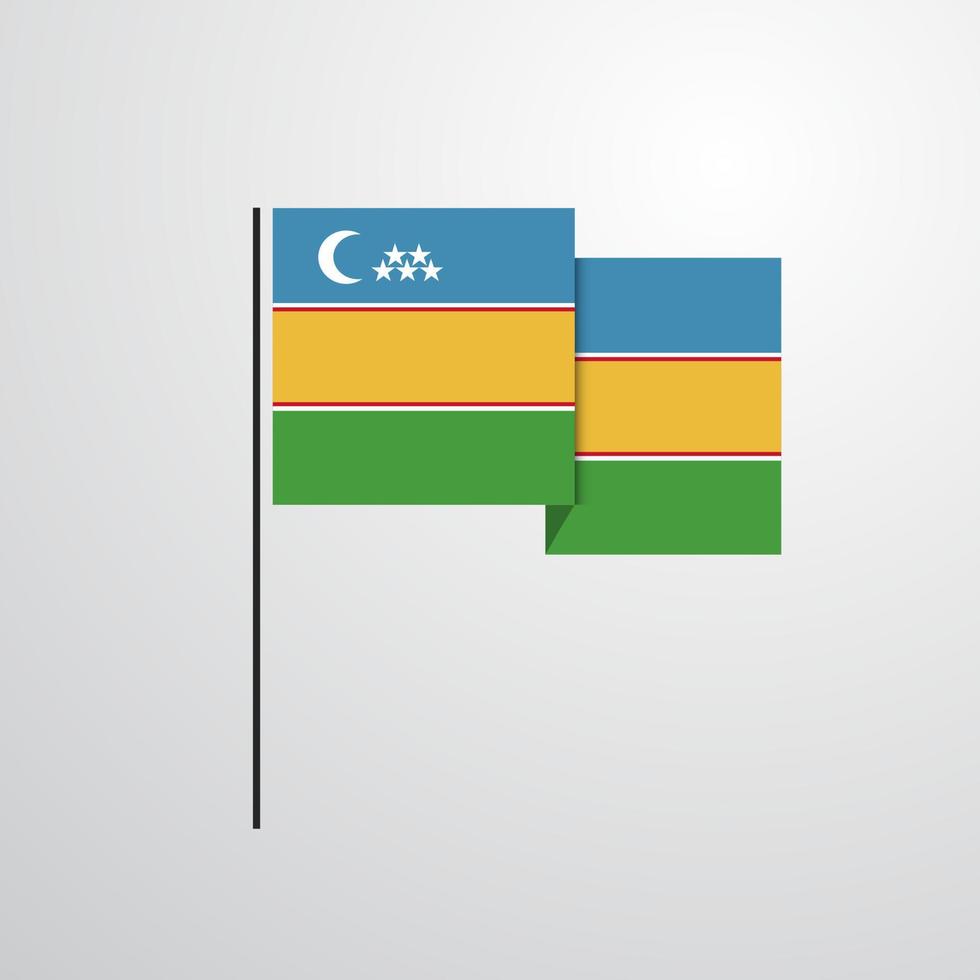 Karakalpakstan golvend vlag ontwerp vector