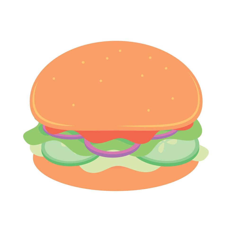 hamburger vegetarisch voedsel vector