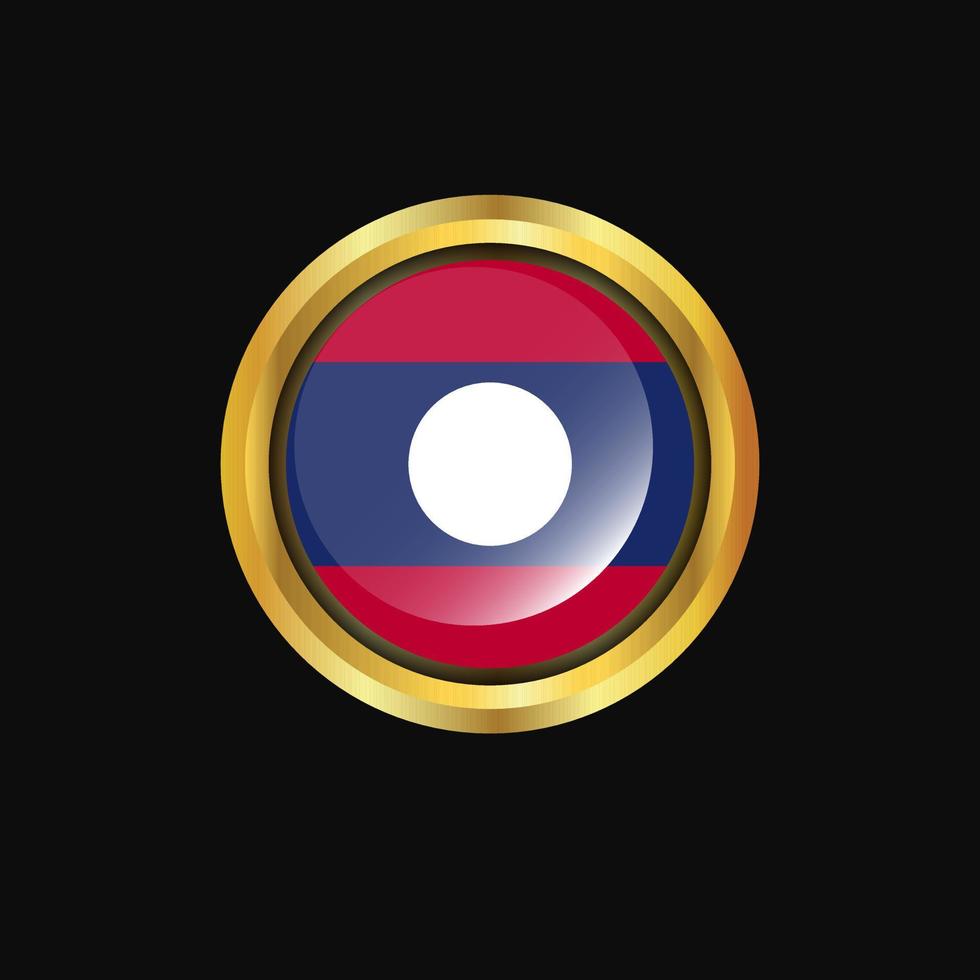 Laos vlag gouden knop vector