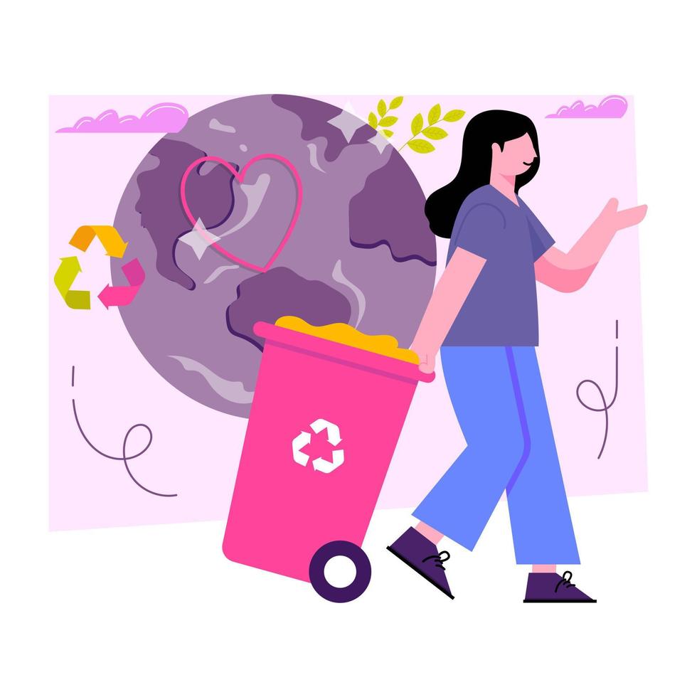 vlak ontwerp illustratie vuilnis recycling vector