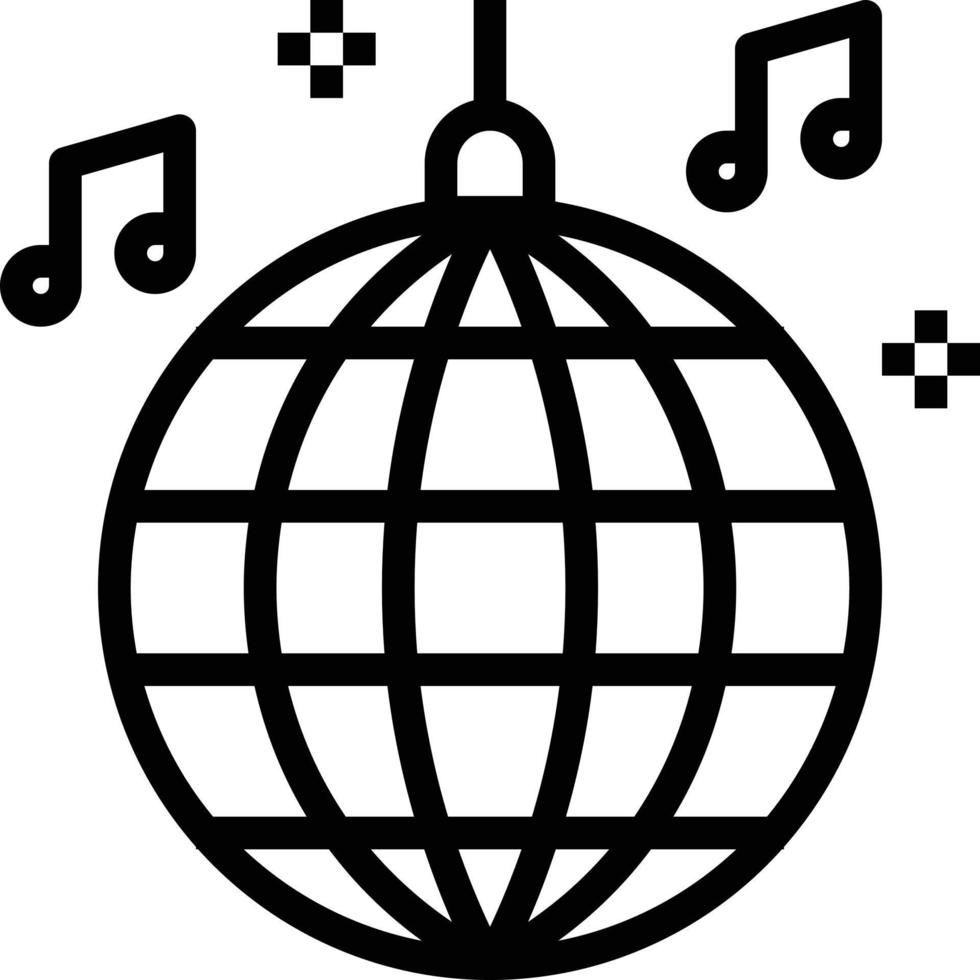 disco bal partij dans muziek- - schets icoon vector