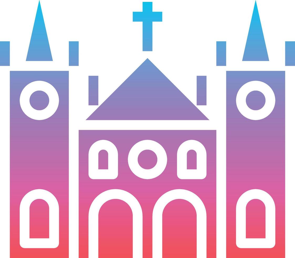 kerk monumenten viering Katholiek culturen - helling solide icoon vector