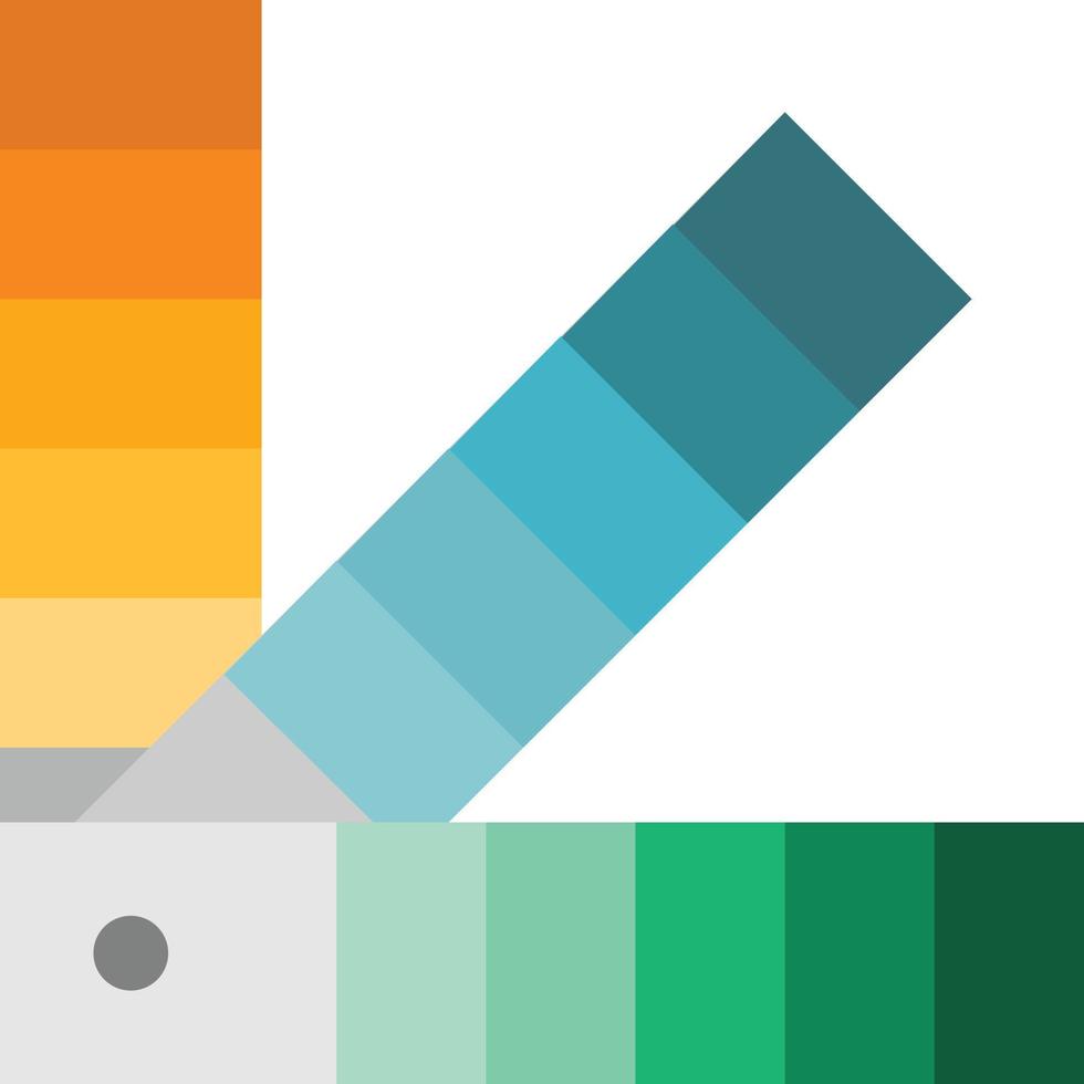 pantone kleur gereedschap bouw - vlak icoon vector