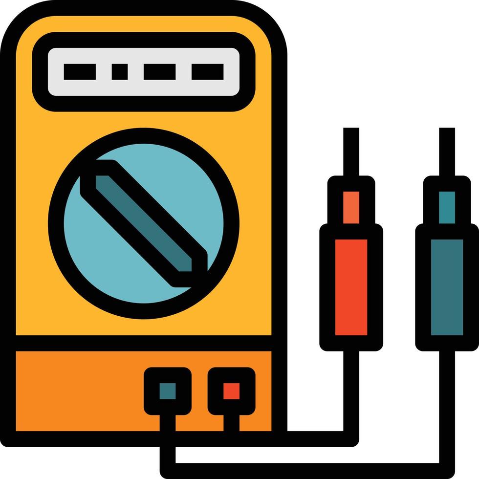 voltmeter gereedschap elektriciteit bouw - gevulde schets icoon vector