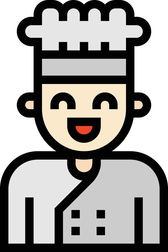 chef avatar voedsel - gevulde schets icoon vector