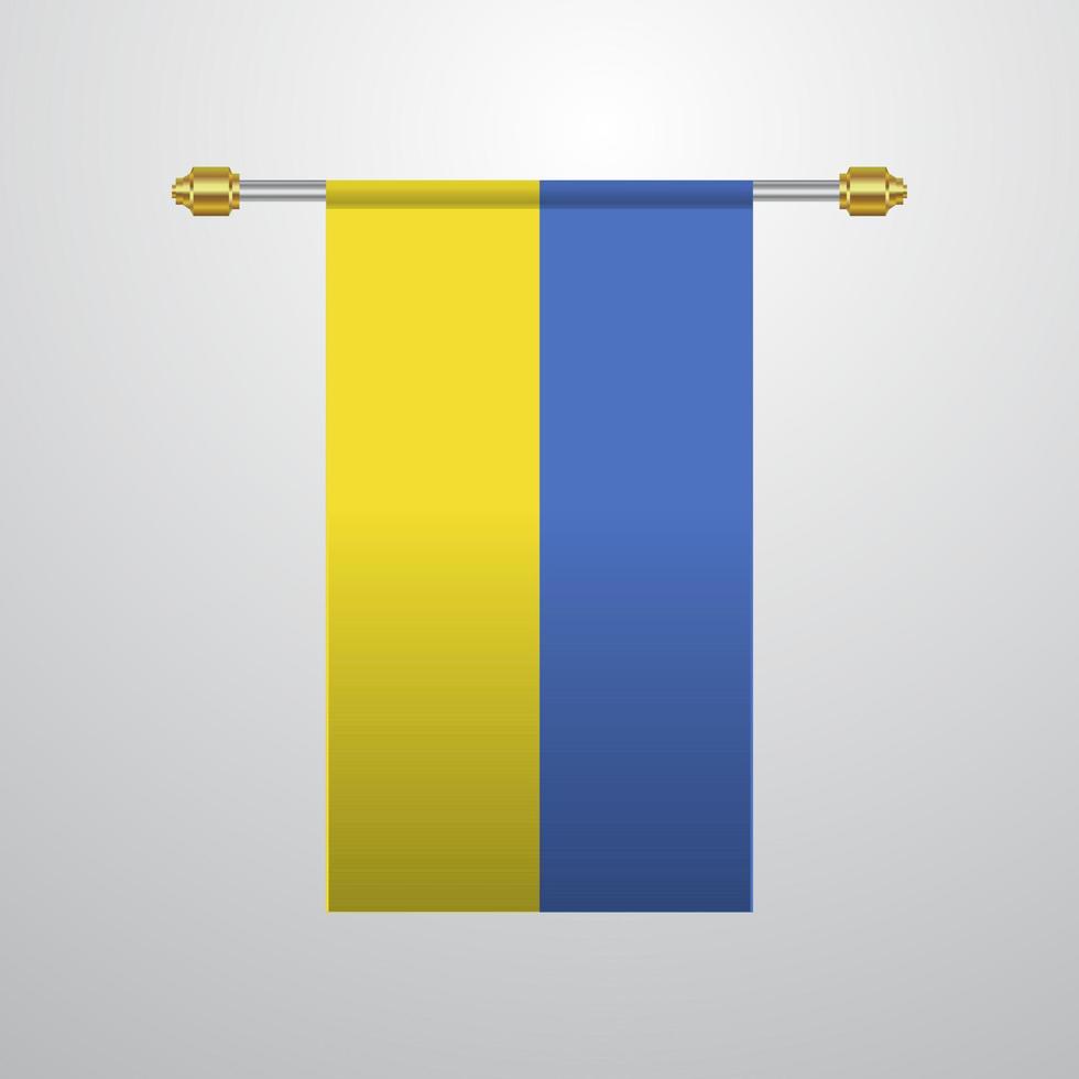 Oekraïne hangende vlag vector