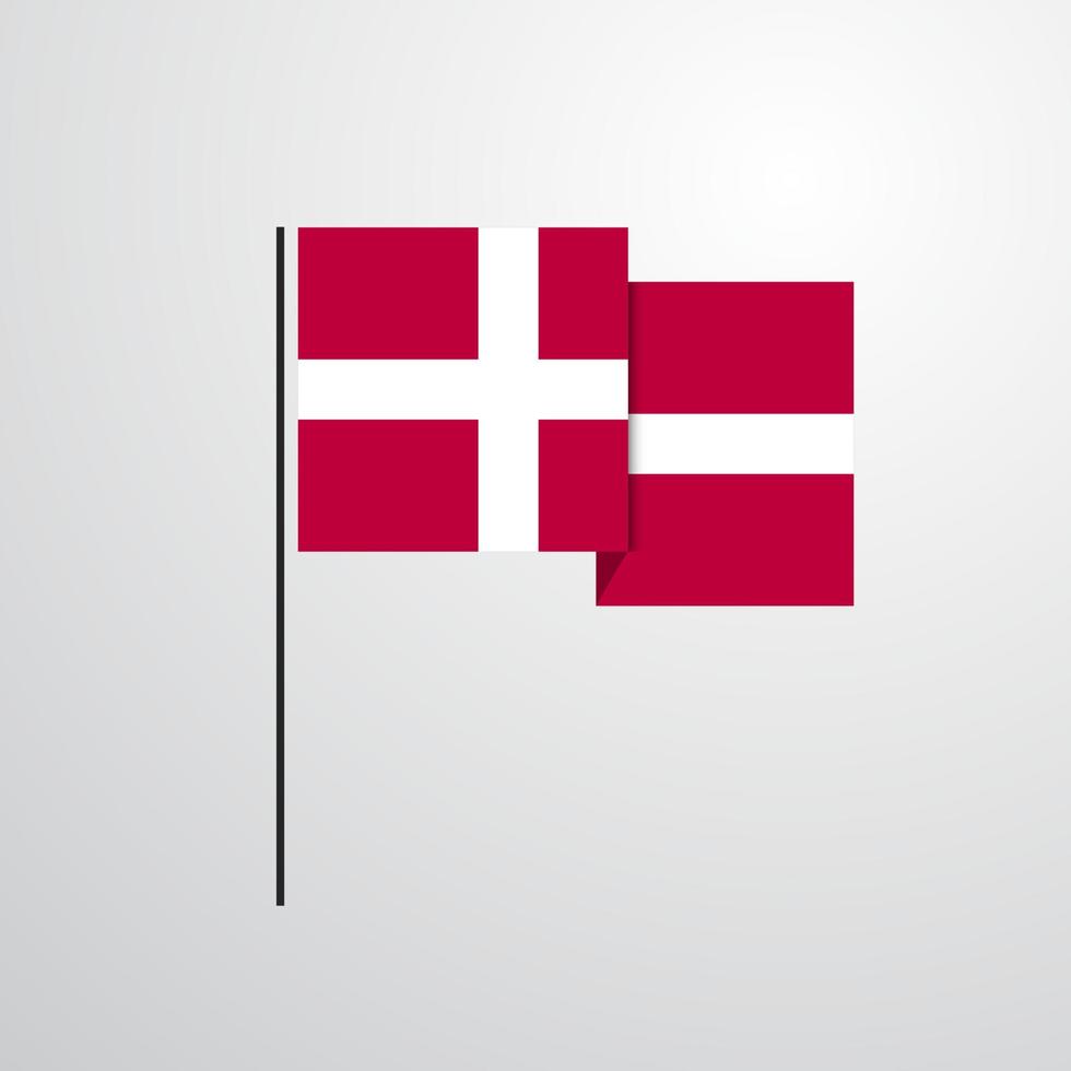Denemarken golvend vlag ontwerp vector
