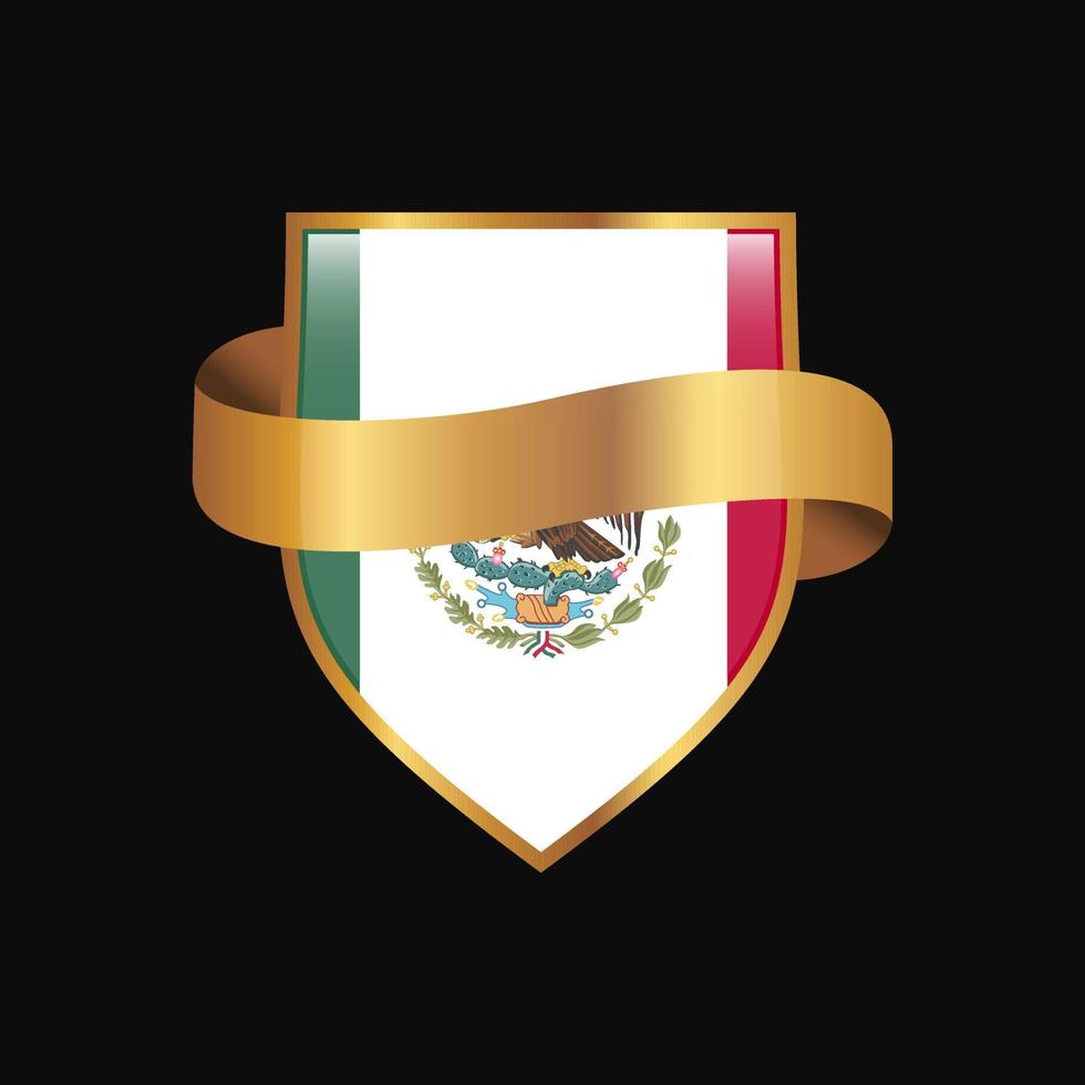 Mexico vlag gouden insigne ontwerp vector