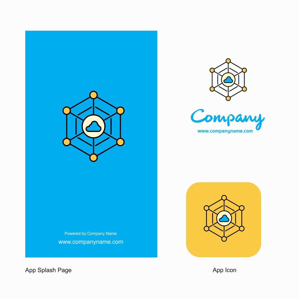 wolk netwerk bedrijf logo app icoon en plons bladzijde ontwerp creatief bedrijf app ontwerp elementen vector