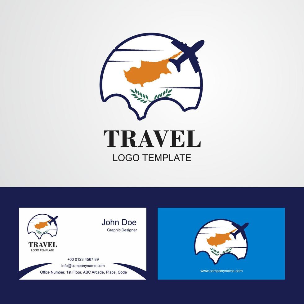 reizen Cyprus vlag logo en bezoekende kaart ontwerp vector