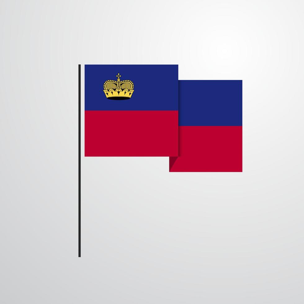 Liechtenstein golvend vlag ontwerp vector