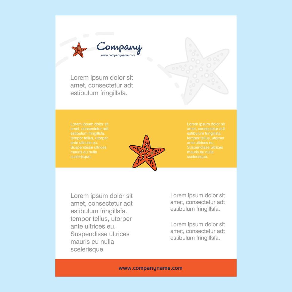 sjabloon lay-out voor ster vis comany profiel jaar- verslag doen van presentaties brochure brochure vector achtergrond