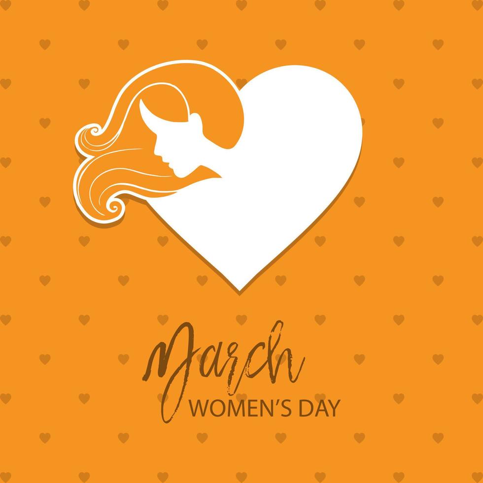 8 maart logo vector ontwerp met Internationale vrouwen dag achtergrond