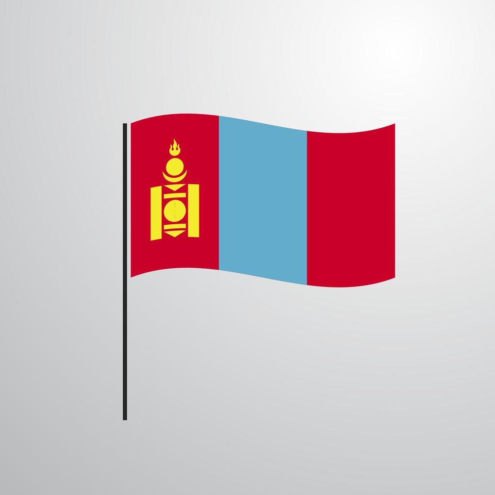Mongolië golvend vlag vector