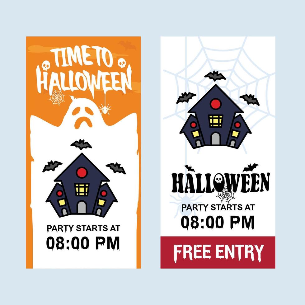 gelukkig halloween uitnodiging ontwerp met gejaagd huis vector