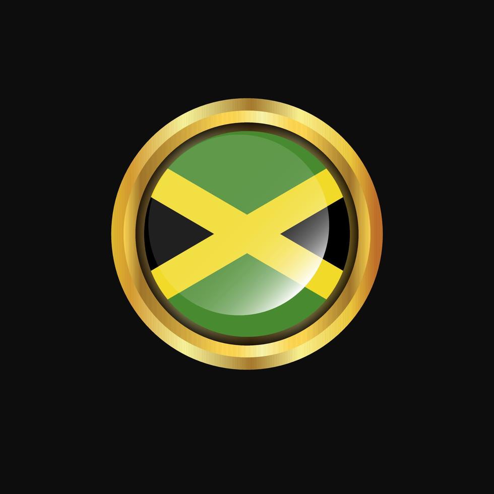 Jamaica vlag gouden knop vector